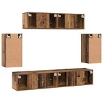 vidaXL Ensemble meuble TV 6 Pièces Bois ancien 80 x 30 x 30 cm