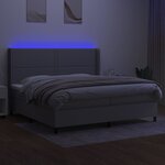 vidaXL Sommier à lattes de lit matelas LED Gris clair 200x200 cm Tissu