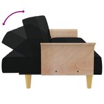 vidaXL Canapé-lit avec accoudoirs noir tissu