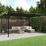 vidaXL Pergola avec toit rétractable anthracite 395x292x230 cm