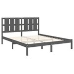 vidaXL Cadre de lit sans matelas gris 150x200 cm bois massif