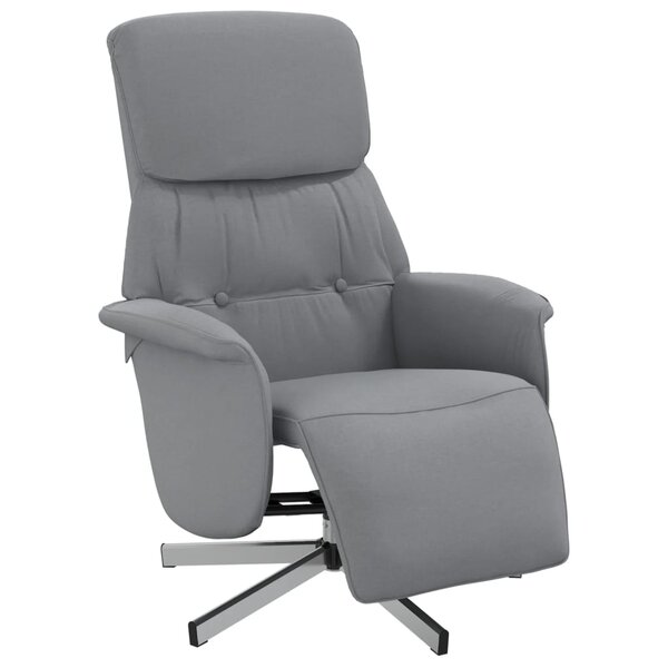 vidaXL Fauteuil inclinable avec repose-pieds gris clair tissu