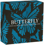 Monnaie BUTTERFLY 2 Oz Argent 2$ Australia 2026