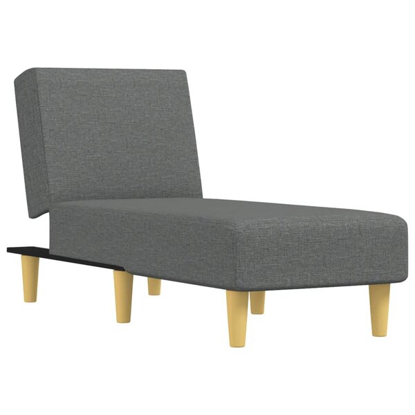 vidaXL Chaise longue gris foncé tissu