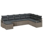 vidaXL Ensemble de canapé de jardin 8 Pièces Gris Poly rotin