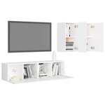 vidaXL Ensemble de meubles TV 4 Pièces Blanc Bois d'ingénierie