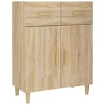 Vidaxl buffet haut chêne sonoma 69 5x34x179 cm bois d'ingénierie