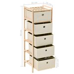 vidaXL Étagères de rangement avec 5 paniers en tissu 2 Pièces beige cèdre