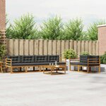vidaXL Ensemble de canapés d'extérieur 7 Pièces Naturel et Anthracite