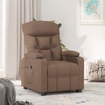 vidaXL Fauteuil inclinable électrique Marron Tissu