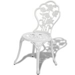 vidaXL Chaises de bistro 2 Pièces Aluminium coulé Blanc