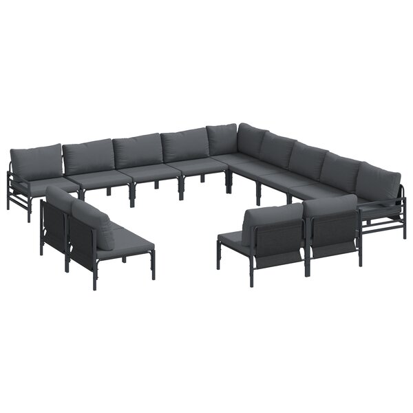 vidaXL Ensemble de canapé de jardin 13 Pièces Anthracite Acier