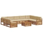 vidaXL Ensemble de canapés d'extérieur 10 Pièces Naturel et Beige