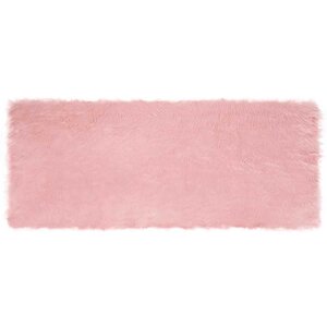 vidaXL Tapis en Peau de Mouton Synthétique Rose 80 x 200 cm Polyester