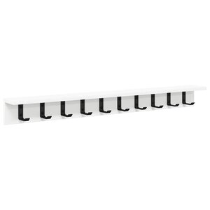 vidaXL Porte-manteau mural avec étagère Blanc 100 x 10.5 x 10.5 cm