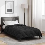 vidaXL Duvet d'hiver Noir 220 x 135 cm Microfibre