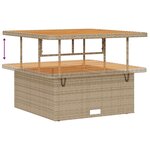 Ensemble de Canapé de Jardin 12 Pièces avec Coussins Rotin Poly Beige Acacia