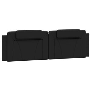 vidaXL Coussin de tête de lit Viana noir 180 cm similicuir