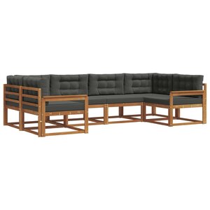 vidaXL Ensemble de canapés d'extérieur 6 Pièces Naturel et Anthracite