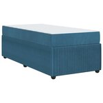 vidaXL Cadre de lit avec matelas avec matelas Bleu 90 x 200 cm Velours
