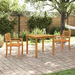 vidaXL Ensemble de salle à manger pour jardin 3 Pièces Marron