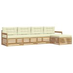 vidaXL Ensemble de canapés d'extérieur 5 pc Blanc et crème Polyester