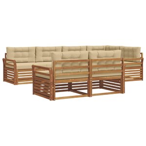 vidaXL Ensemble de canapés d'extérieur 7 pc Naturel et Beige