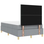 vidaXL Lit box spring avec matelas et lumière LED Gris clair 120x200 cm Tissu