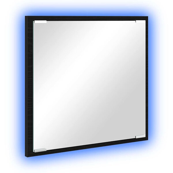 vidaXL Miroir de salle de bain LED Chêne noir 40 x 8 5 x 37 cm