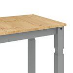 vidaXL Table à manger Corona gris 112x60x75 cm bois massif de pin