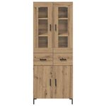 vidaXL Haut Armoire 2 Pièces Chêne artisanal Bois d'ingénierie