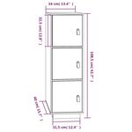 vidaXL Buffet haut Noir 34x40x108 5 cm Bois massif de pin