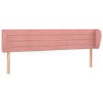 vidaXL Tête de lit avec oreilles Rose 163x23x78/88 cm Velours