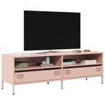 vidaXL Meuble TV rose 135x39x43 5 cm acier laminé à froid