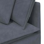 vidaXL Canapé modulaire avec coussins en velours gris foncé