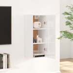 vidaXL Armoire suspendue Blanc brillant 35x34x90 cm Bois d'ingénierie