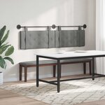 vidaXL Tête de lit suspendue Avec lumière LED Gris foncé Velours