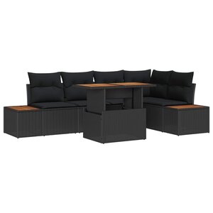vidaXL Ensemble de salle à manger pour jardin 6 Pièces Noir et Marron