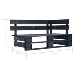 vidaXL Banc d'angle palette de jardin bois noir