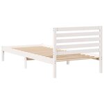 vidaXL Cadre de lit avec tête de lit Blanc 90 x 210 cm Pin massif