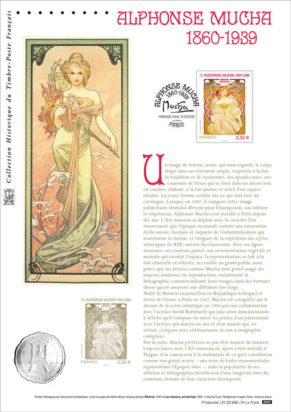Document philatélique - Alphonse Mucha