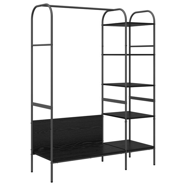 vidaXL Porte-vêtements avec étagères Chêne Noir 120x44x160 cm Bois d'ingénierie