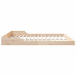 vidaXL Cadre de lit Marron 180 x 200 cm Bois massif en pin