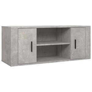 vidaXL Meuble TV Gris béton 100x35x40 cm Bois d'ingénierie