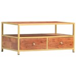 Vidaxl table basse 90 x 50 x 40 cm bois d'acacia massif