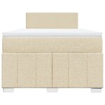 vidaXL Sommier à lattes de lit avec matelas Crème 120x200 cm Tissu