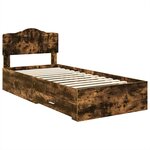 vidaXL Cadre de lit Chêne fumé 70 x 190 cm Bois d'ingénierie