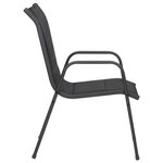 vidaXL Chaises de jardin 2 Pièces Acier et textilène Noir