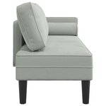 vidaXL Chaise longue avec coussins gris clair velours
