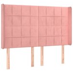 vidaXL Tête de lit à LED Rose 147x16x118/128 cm Velours